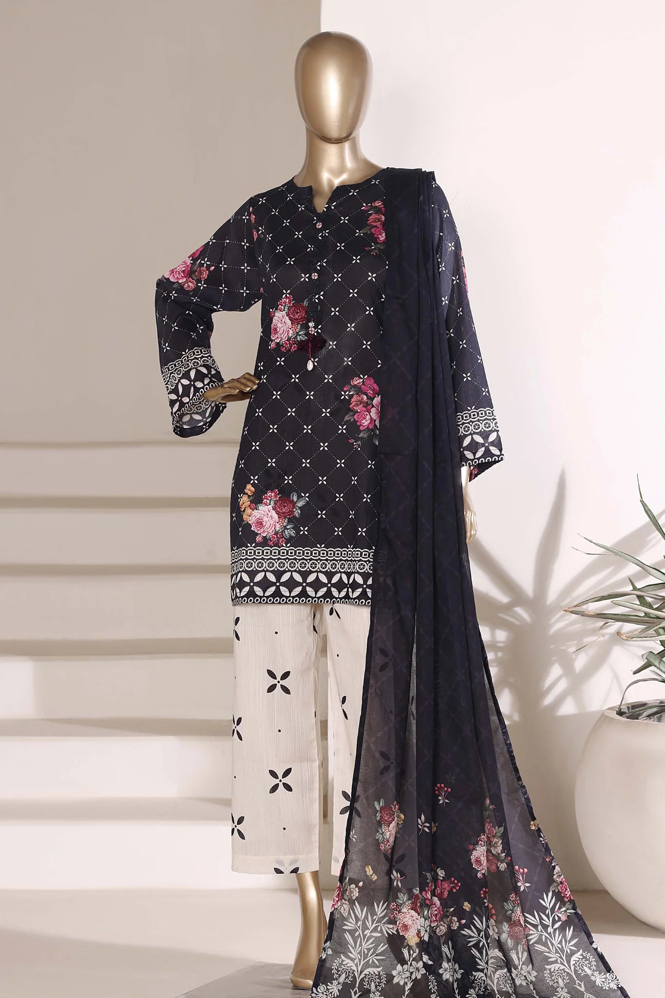 Chic & Minimal Style- Stitched 3PC