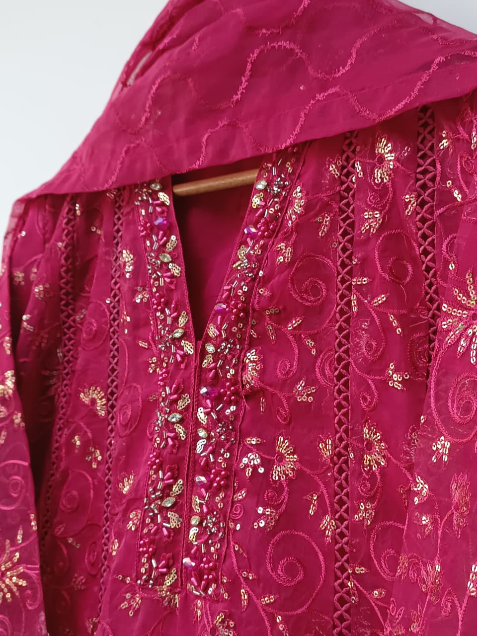 Royale Elegance Panel Frock - Stitched 3PC