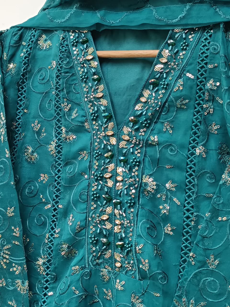 Royale Elegance Panel Frock - Stitched 3PC