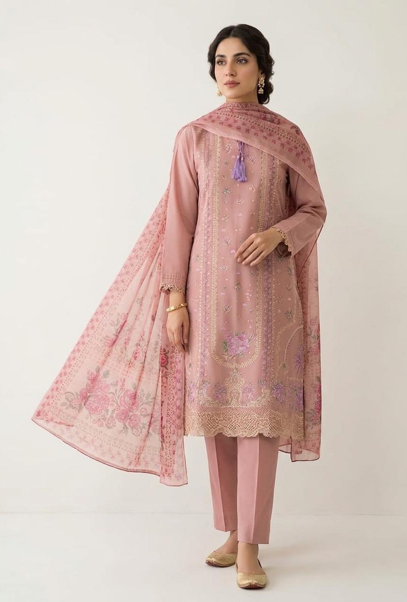 Stylish Embroidered - Stitched 3PC
