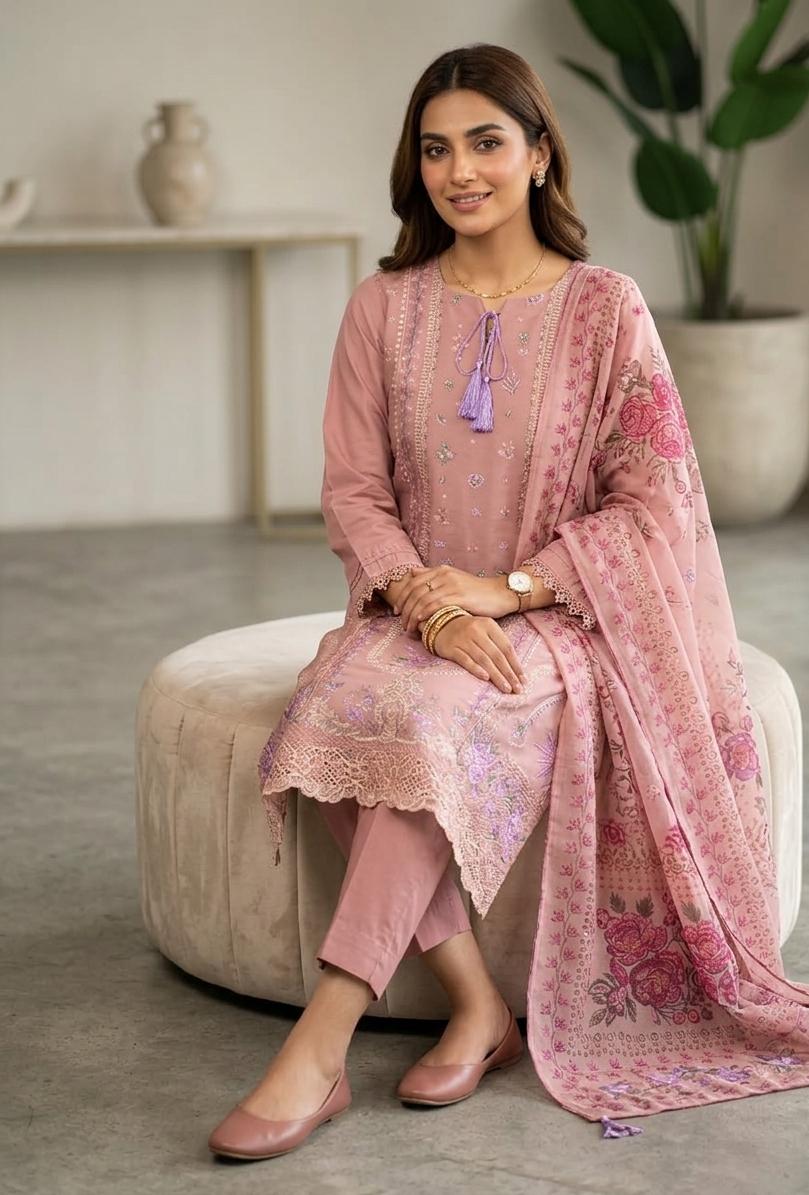 Stylish Embroidered - Stitched 3PC