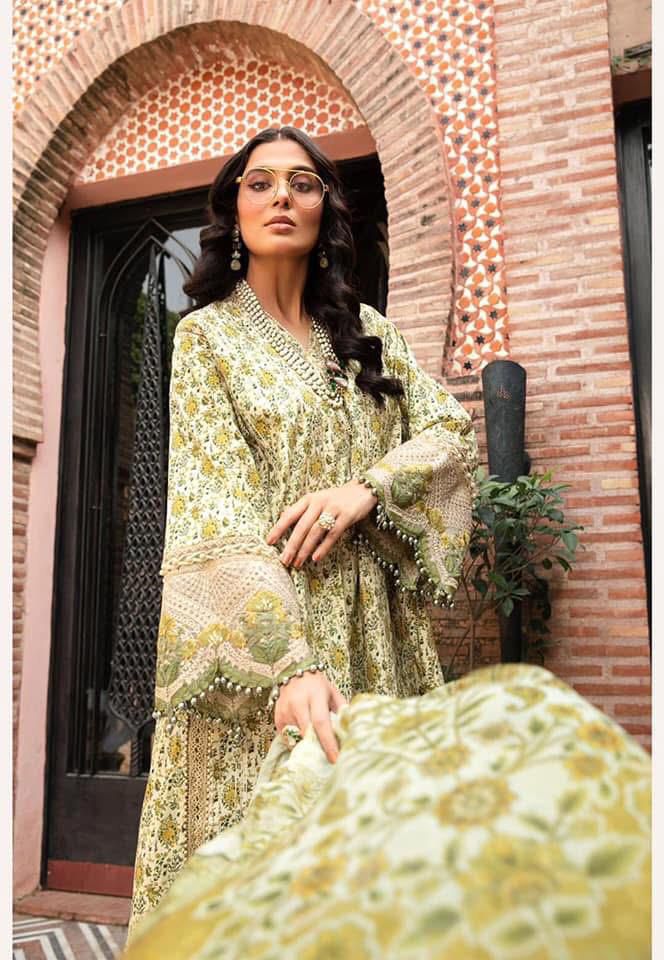 LuxeAura Printed Lawn - Unstitched 3PC