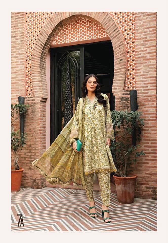 LuxeAura Printed Lawn - Unstitched 3PC