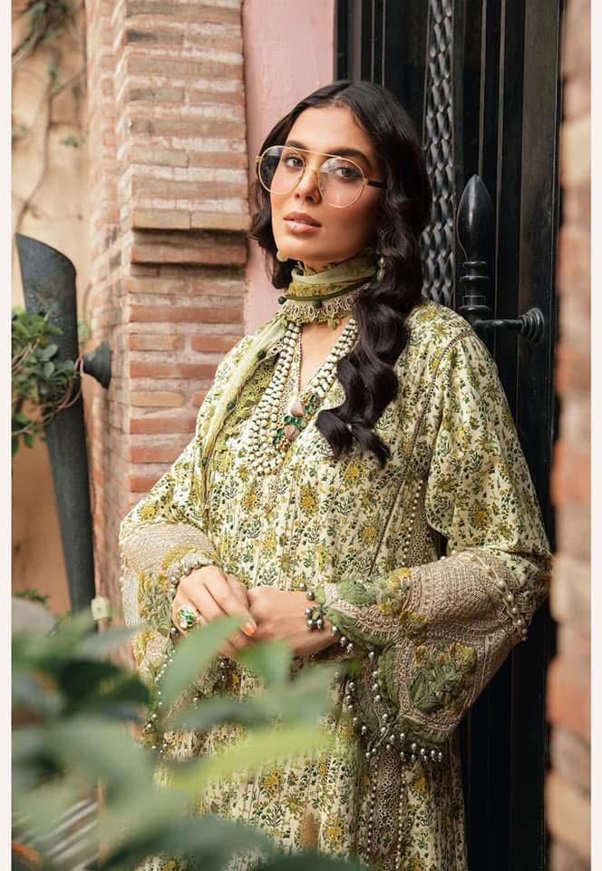 LuxeAura Printed Lawn - Unstitched 3PC