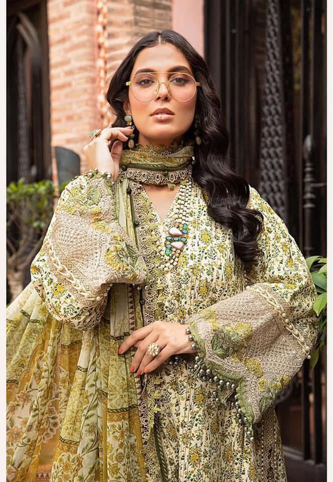 LuxeAura Printed Lawn - Unstitched 3PC