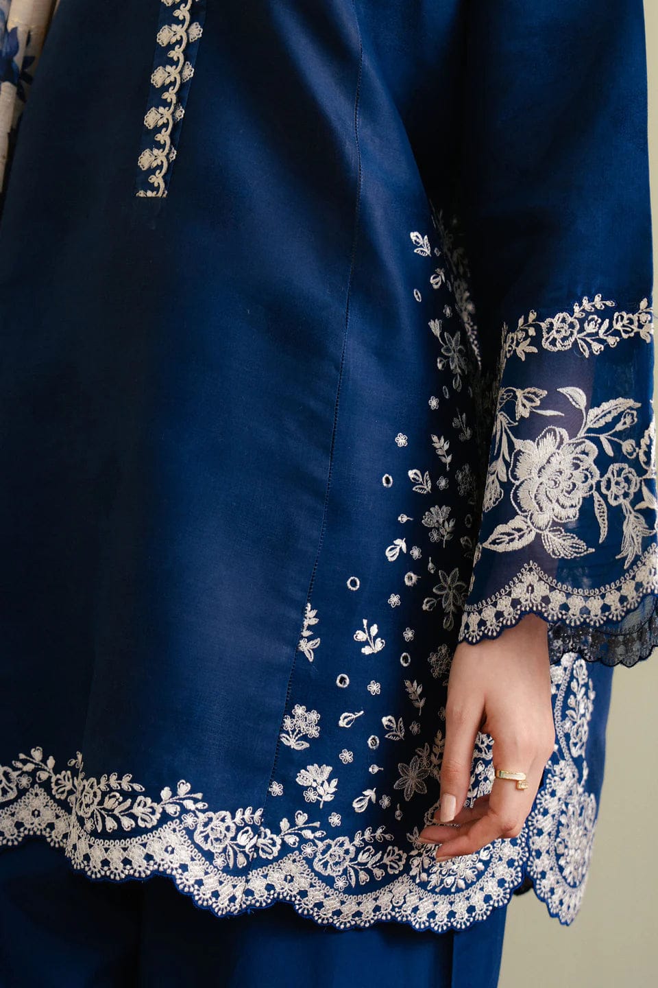 Elegant Threadwork- Unstitched 3PC