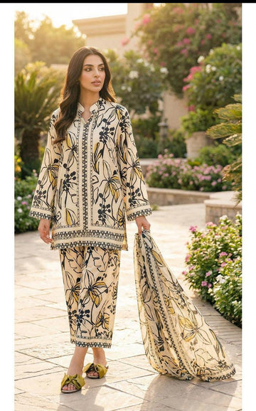 Bloom Silk-Unstitched 3PC
