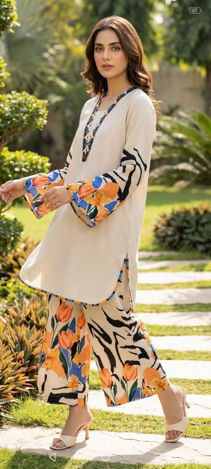 Floral Silk-Unstitched 3PC