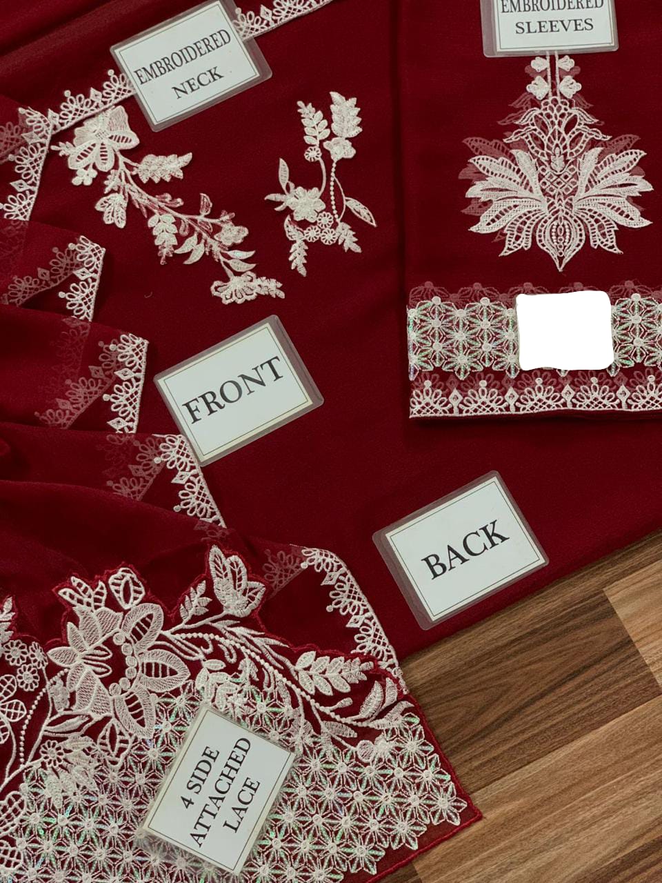 Thread & Sparkle Chiffon- Unstitched 3PC