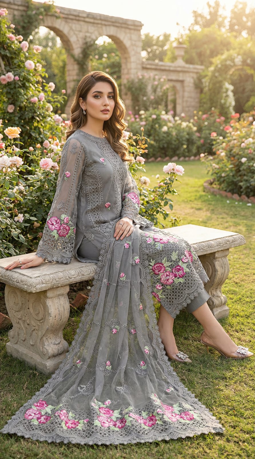 Organza Ensemble- Unstitched 3PC
