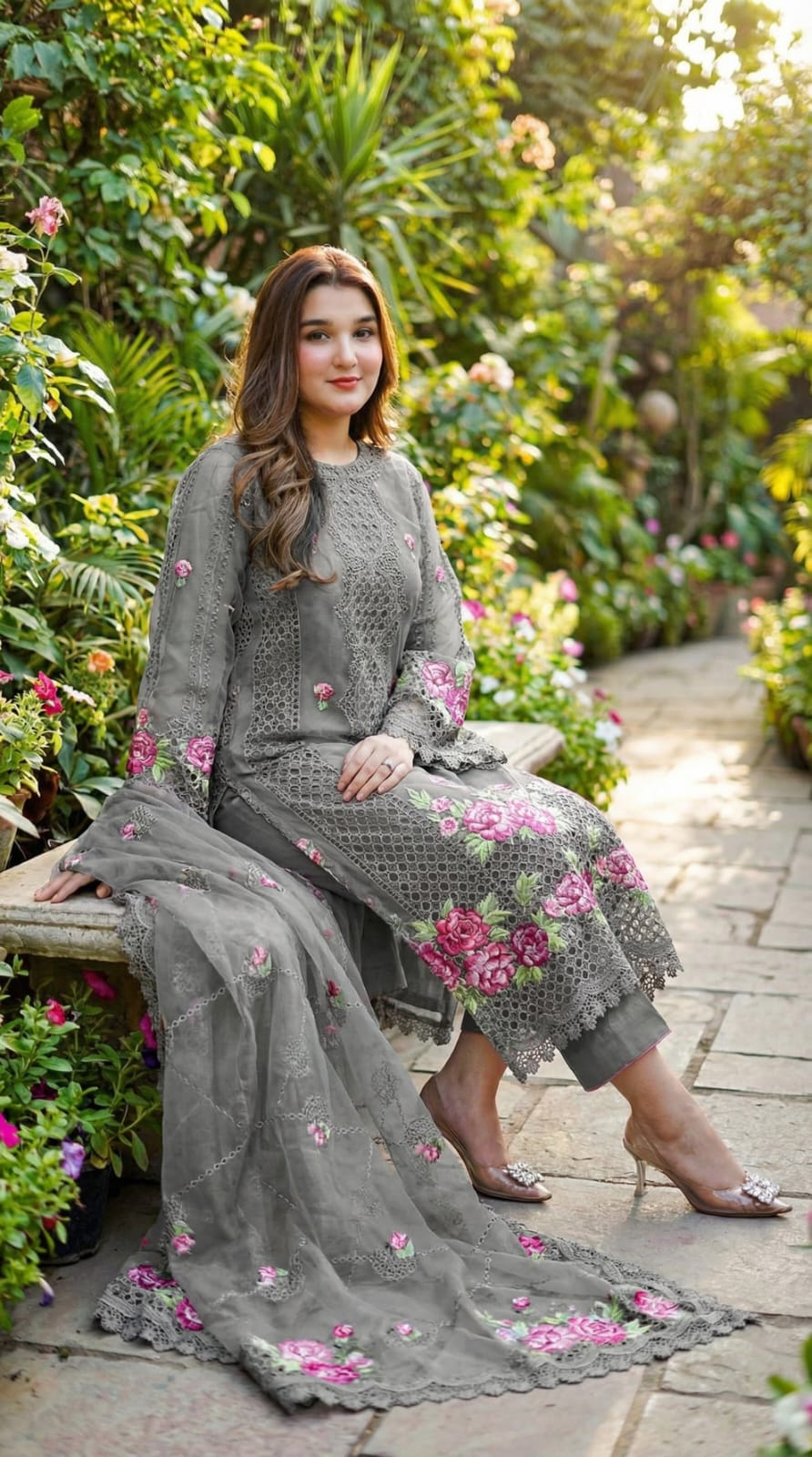 Organza Ensemble- Unstitched 3PC