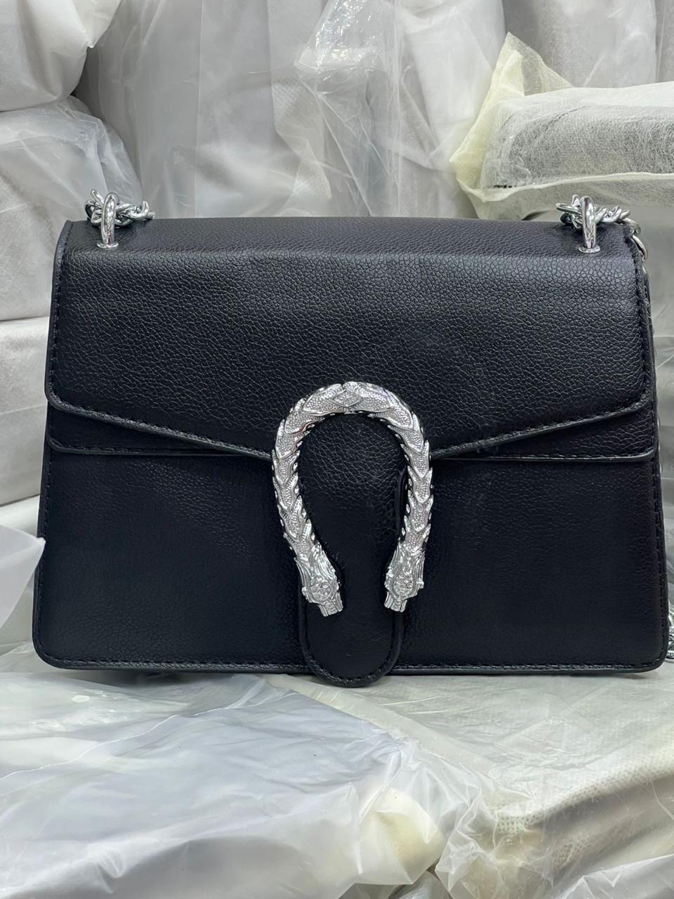 Luxury Black Chain Strap Shoulder Bag for Women