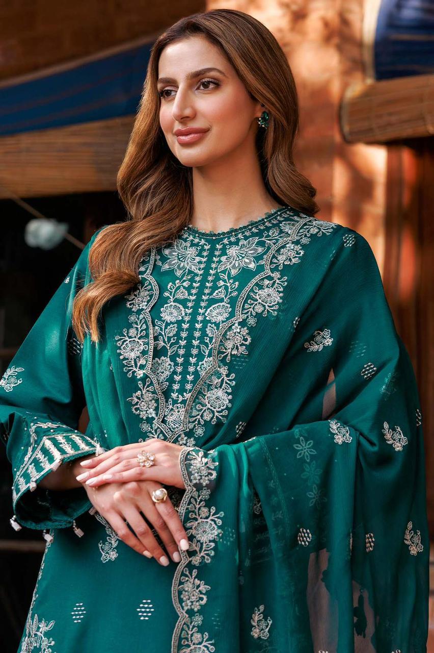 Farasha AirJet Lawn Ensemble – Unstitched 3PC Embroidered