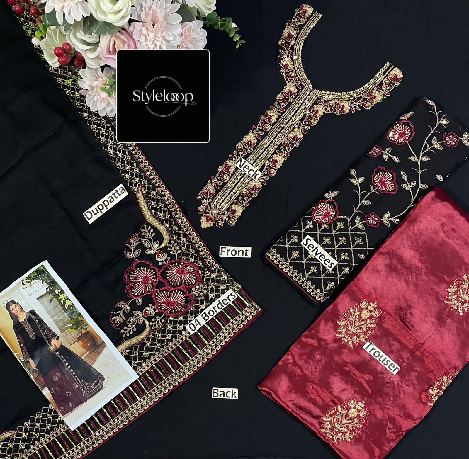 Chiffon Embroidered | Unstitched 3PC