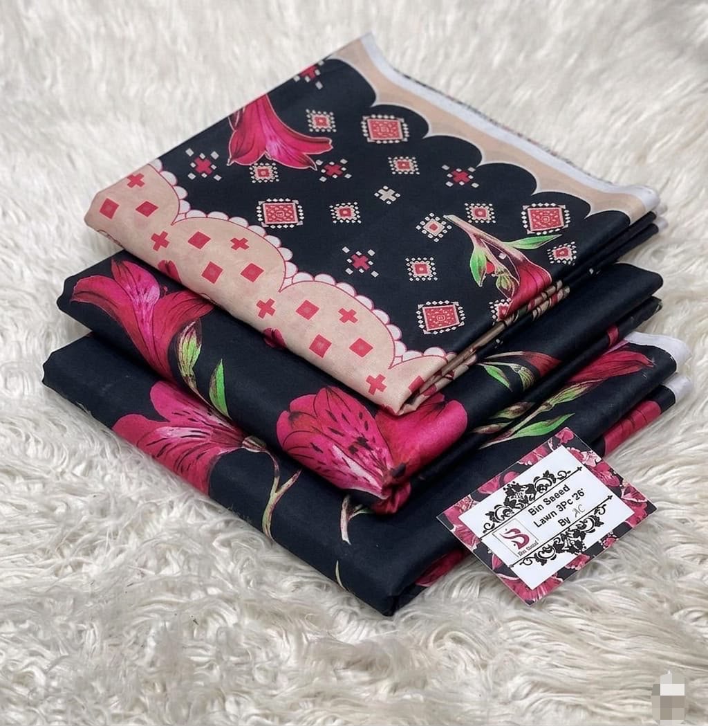 Bin Saeed Premium Lawn |3PC Unstitched