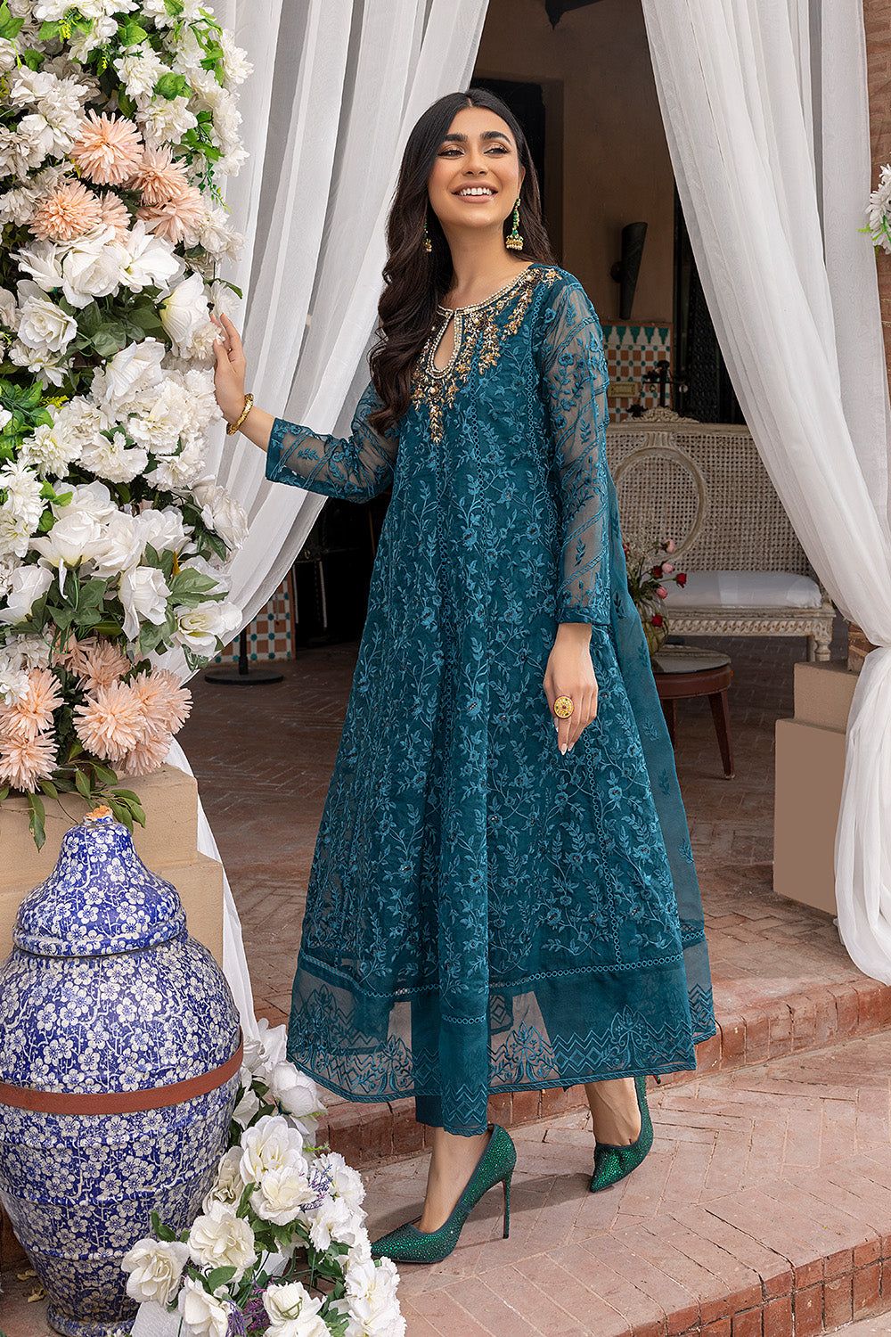 Premium Organza Frock | 3PC Unstitched