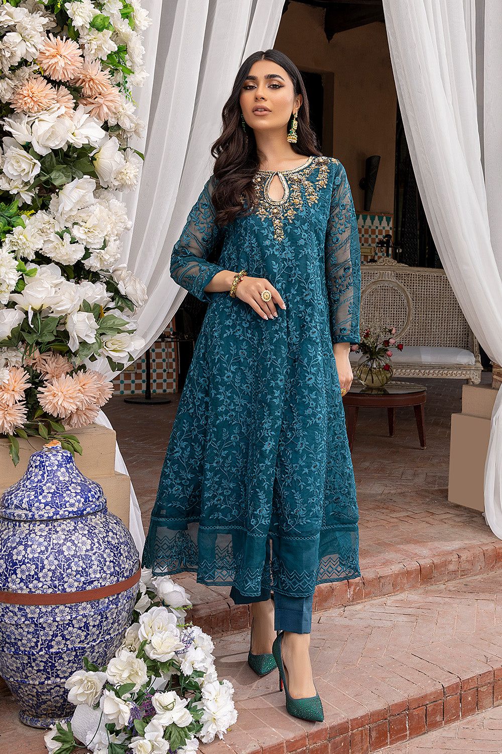 Premium Organza Frock | 3PC Unstitched