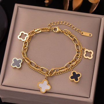 Flower Double Chain Bracelet