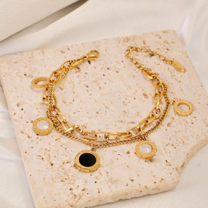 Geometric Roman Letter Bracelet