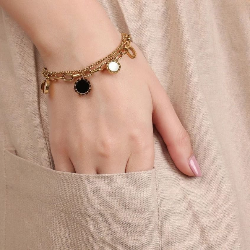 Geometric Roman Letter Bracelet