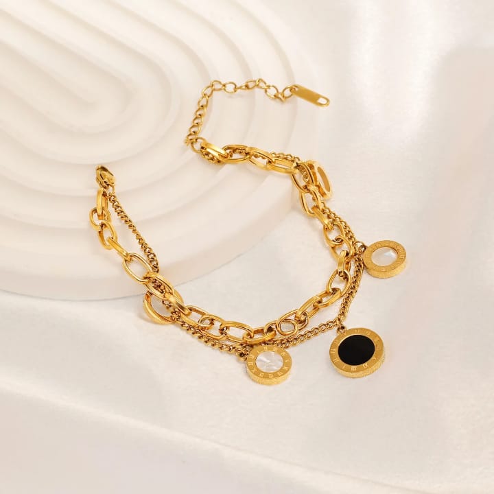 Geometric Roman Letter Bracelet