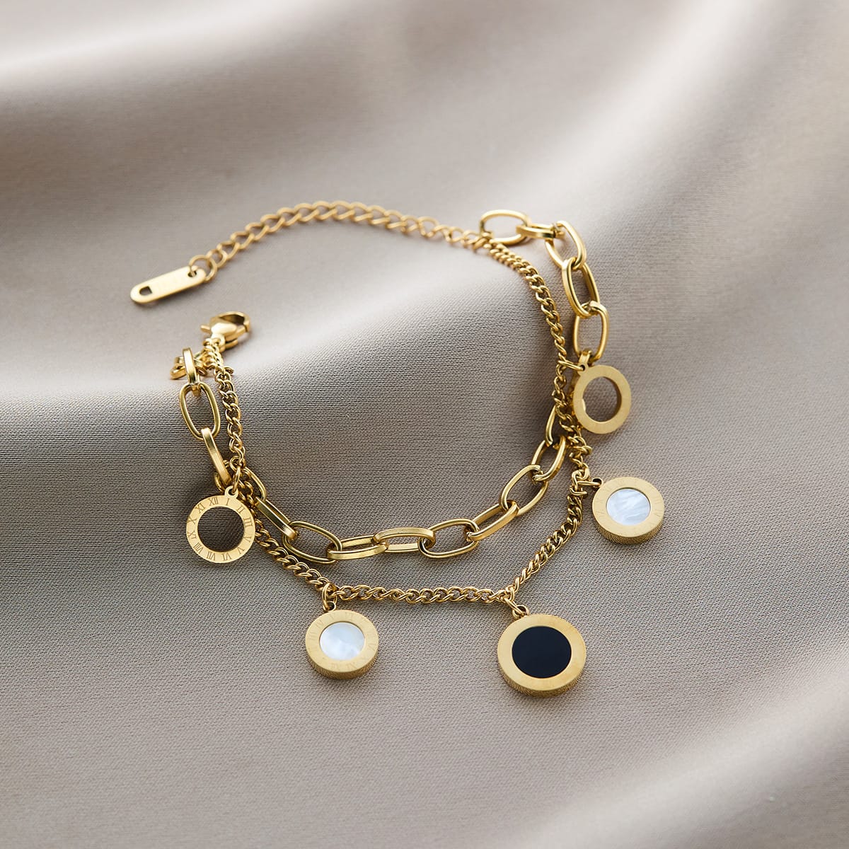 Geometric Roman Letter Bracelet