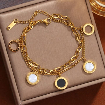 Geometric Roman Letter Bracelet