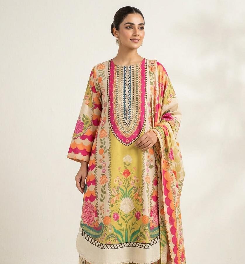 Graceful Gota Line - Stitched 3PC
